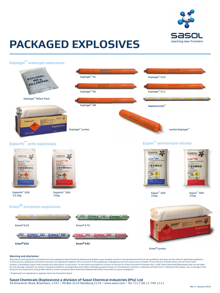 Packaged Explosives Product Overview | PDF | Explosion