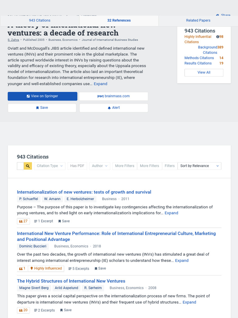 Oviatt & McDougall's INV Theory Analysis | PDF | Entrepreneurship ...