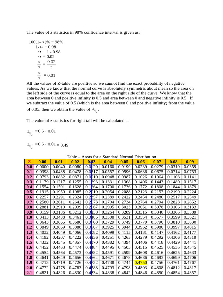 Z-Statistics Calculation for Grade 11 | PDF | Normal Distribution ...