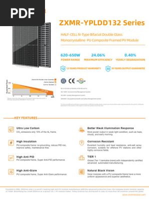 PU Composite Framed PV Module Specs | PDF | Solar Panel