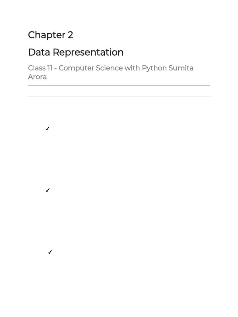 Class 11 Data Representation MCQs | PDF | Character Encoding | Bit