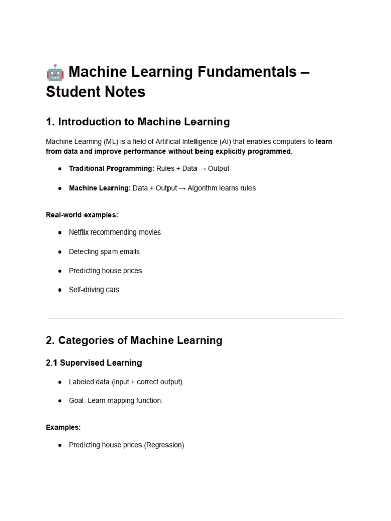 Machine Learning Basics and Techniques | PDF | Machine Learning ...