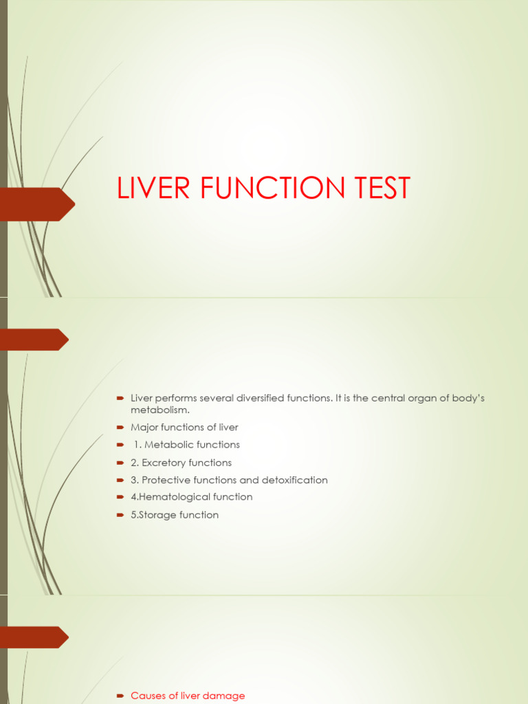 Liver Function Test Bds | PDF | Medical Specialties | Liver