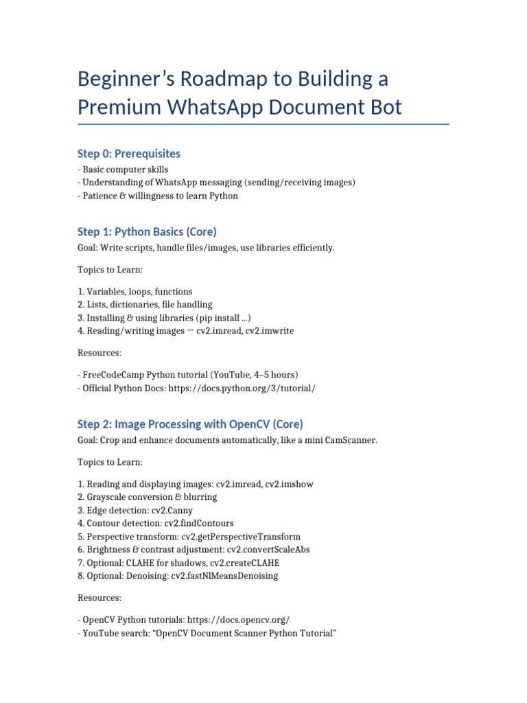 WhatsApp Document Bot Development Guide | PDF | Python (Programming ...