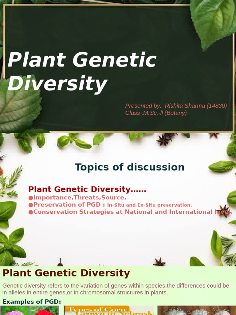 Plant Genetic Diversity and Conservation | PDF | Genetic Diversity ...