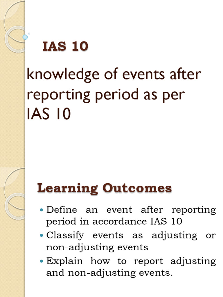Adjusting vs Non-Adjusting Events in IAS 10 | PDF | Going Concern ...