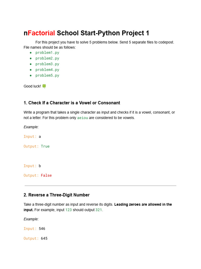 Python Project: 5 Coding Challenges | PDF