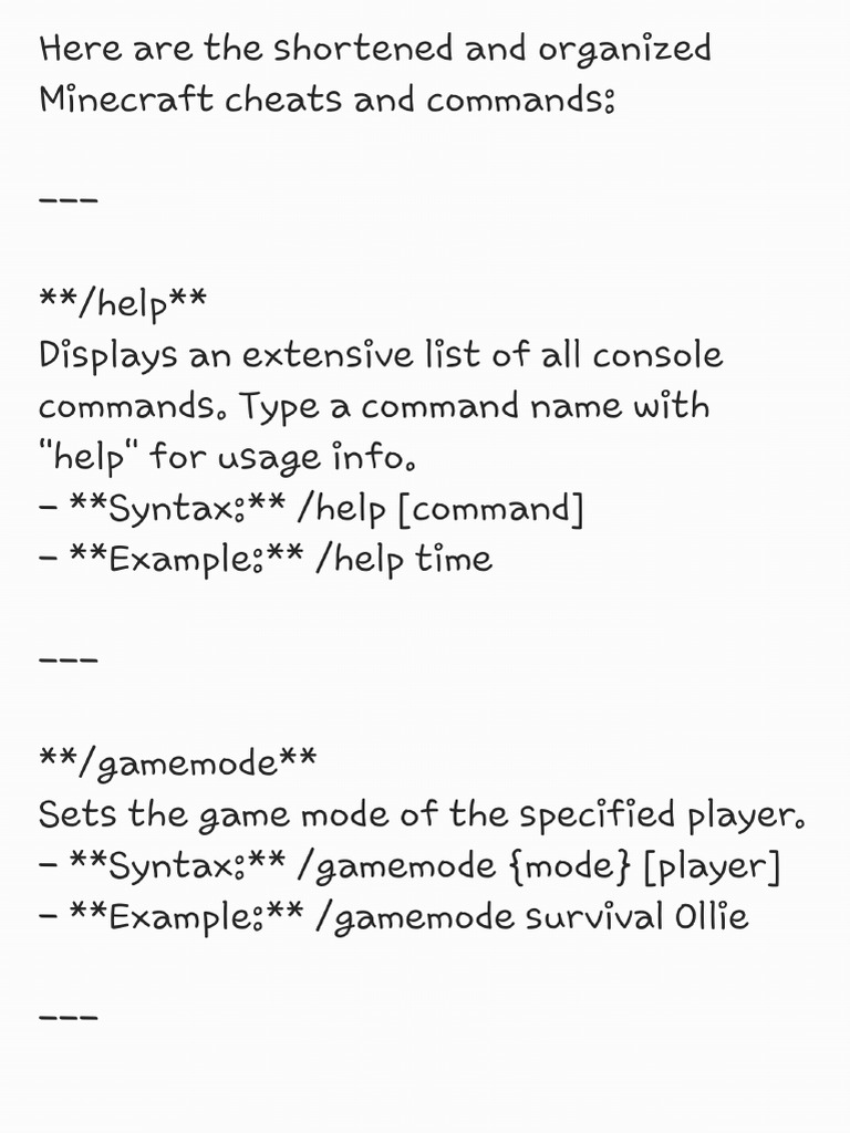 Minecraft Cheats Commend & Seed - 240716 - 235230 | PDF