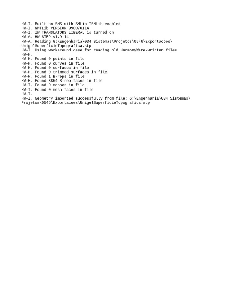 Geometry Import Report for Unigel STP File | PDF