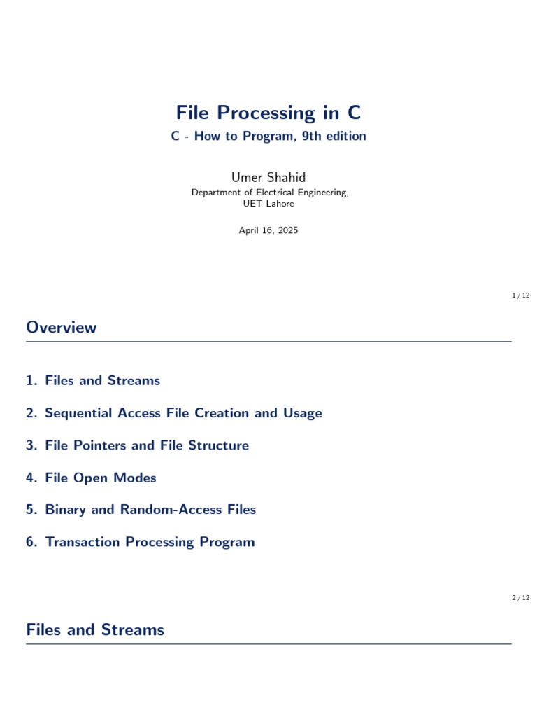 File Processing Techniques in C | PDF | Computer Architecture | Data