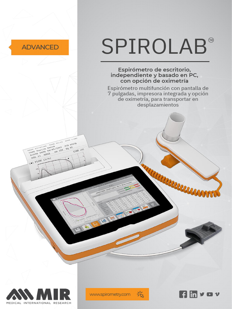 Espirómetro Multifunción SPIROLAB | PDF | Impresora (Computación ...