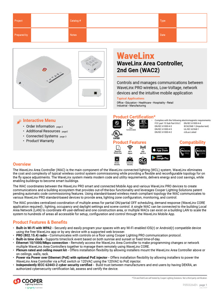 WaveLinx Area Controller Overview | PDF | Wi Fi | Computer Network