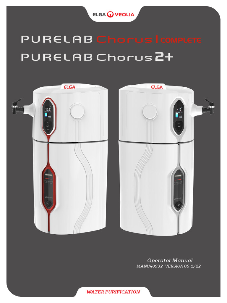 PURELAB Chorus 1 & 2+ Operator Manual | PDF | Pipe (Fluid Conveyance ...