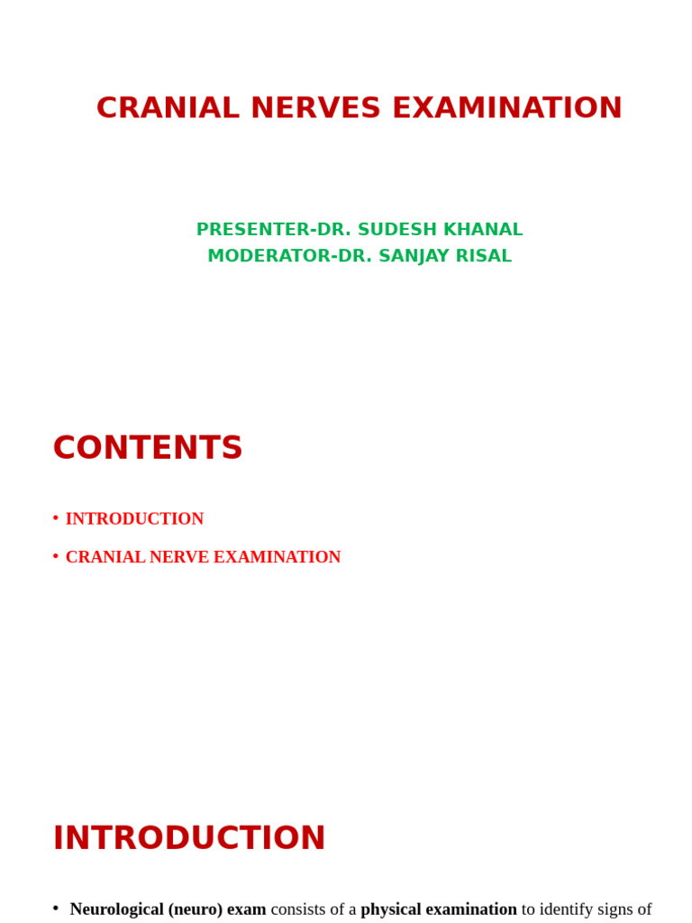 Cranial Nerve Examination Guide | PDF | Neurology | Nervous System