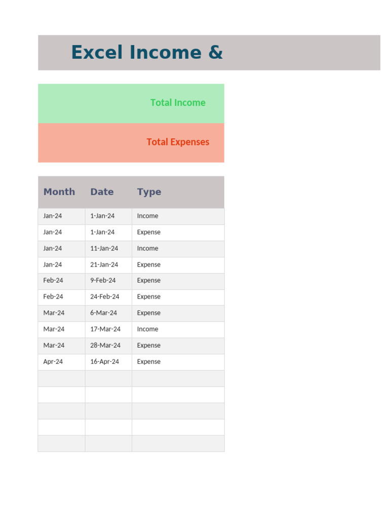 Monthly Income & Expense Tracker Template | PDF | Payments | Expense