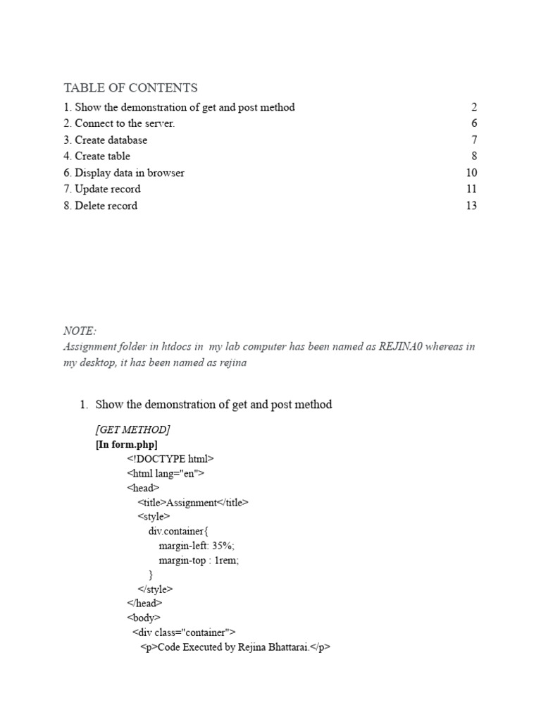 PHP CRUD Operations Tutorial | PDF | Sql | Databases