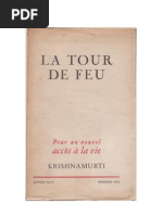 LA TOUR DE FEU Pour Un Nouvel Accès À La Vie Krishnamurti