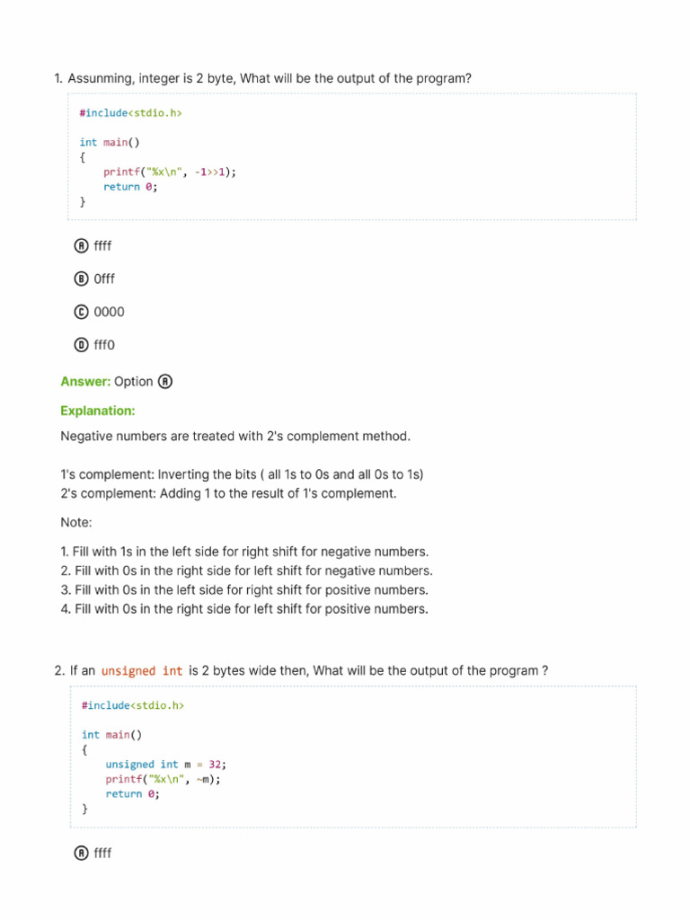 C Programming Bitwise Operations Examples | PDF