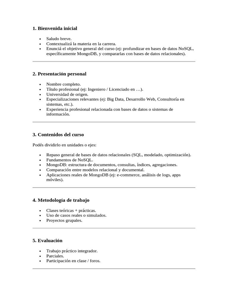 1er Clase | PDF | No Sql | Bases de datos