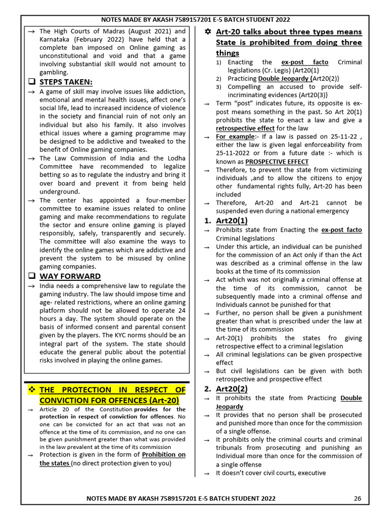 (R) Polity Ravindran Sir (R) 1 27 Pages 6 | PDF | Ex Post Facto Law ...
