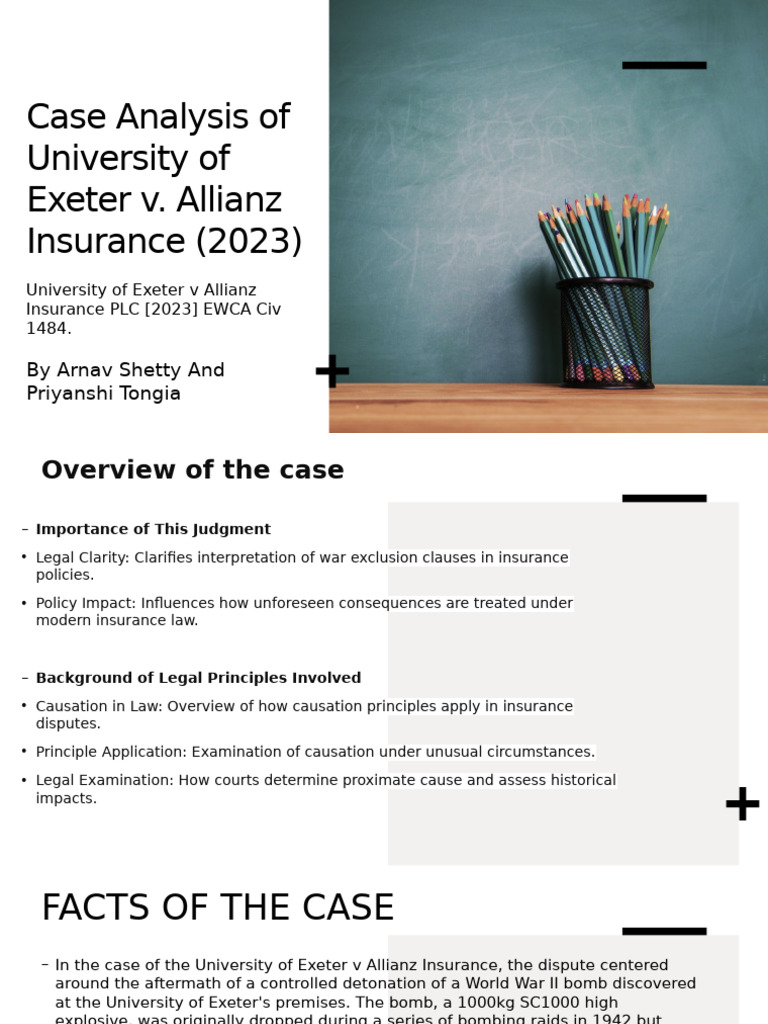 University of Exeter v. Allianz Insurance | PDF | Proximate Cause ...