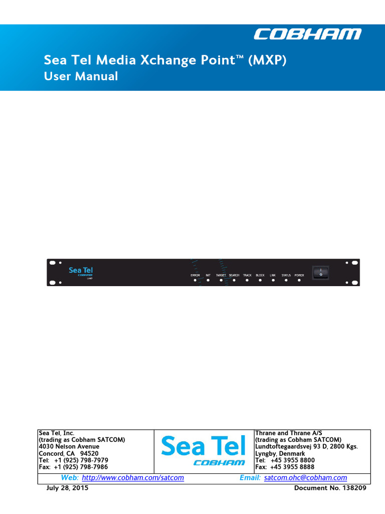 Sea Tel MXP User Manual | PDF | Login | Electronics