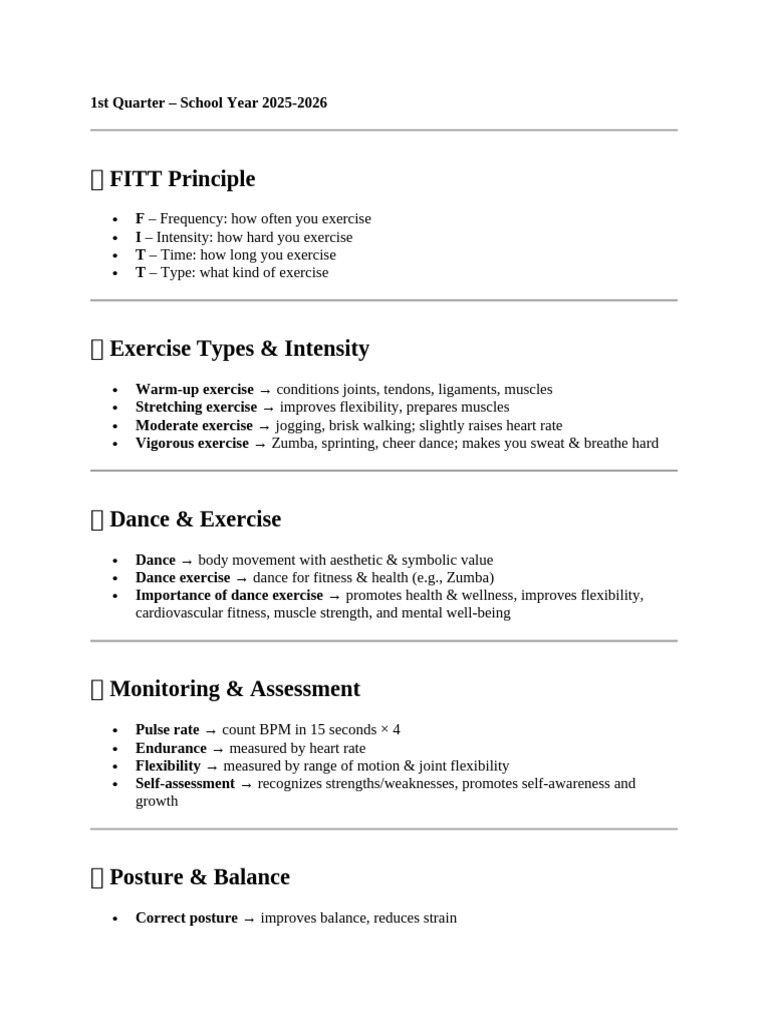 Exercise and Dance Fitness Guide | PDF