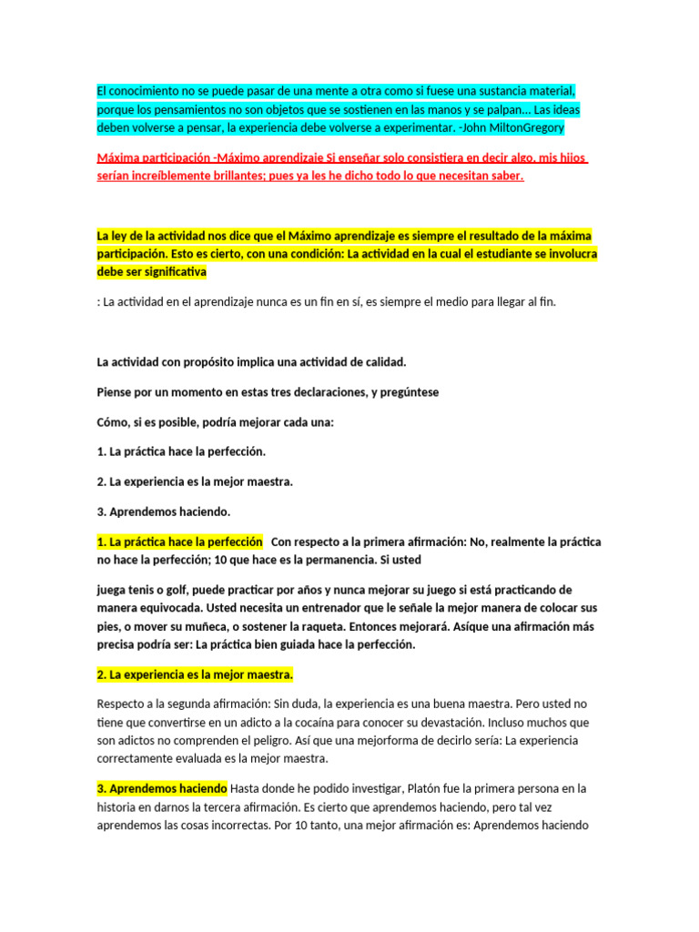 Aprendizaje a través de la participación | PDF | Aprendizaje | Experiencia