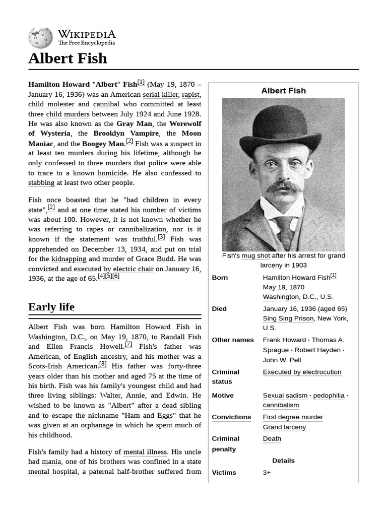 Albert Fish: Serial Killer Biography | PDF