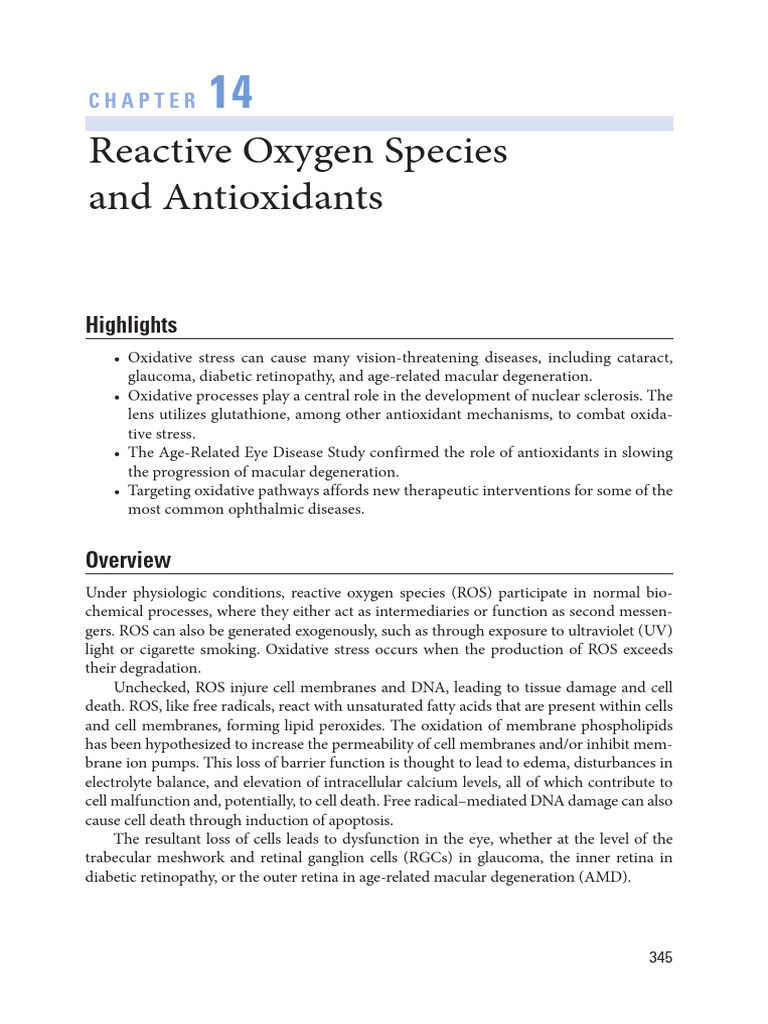 Reactive Oxygen Species in Eye Health | PDF | Reactive Oxygen Species ...