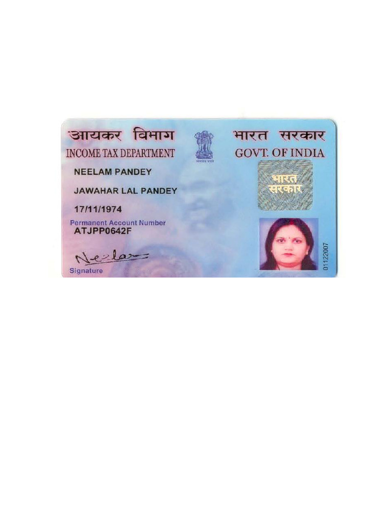 PAN Card - Neelam Pandey | PDF