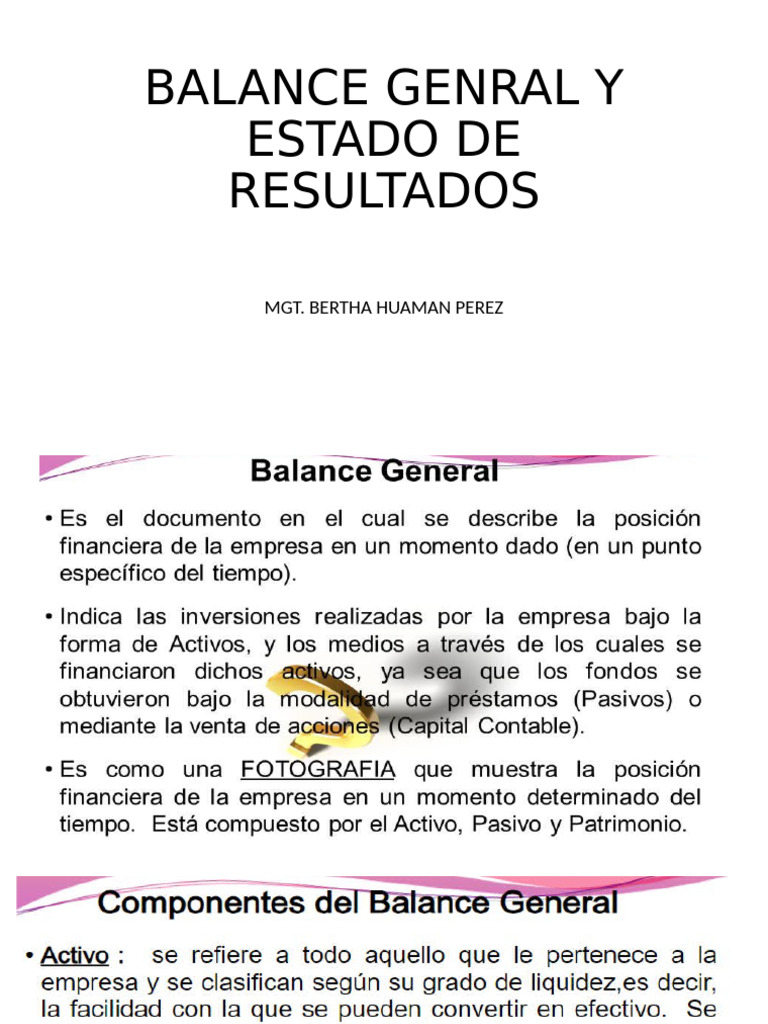 Balance General y Estado de Resultados | PDF | Estado de resultados ...