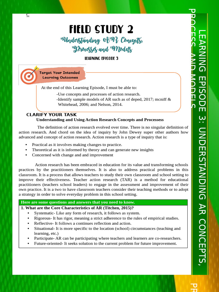 Action Research Concepts for Teachers | PDF | Reading Comprehension ...