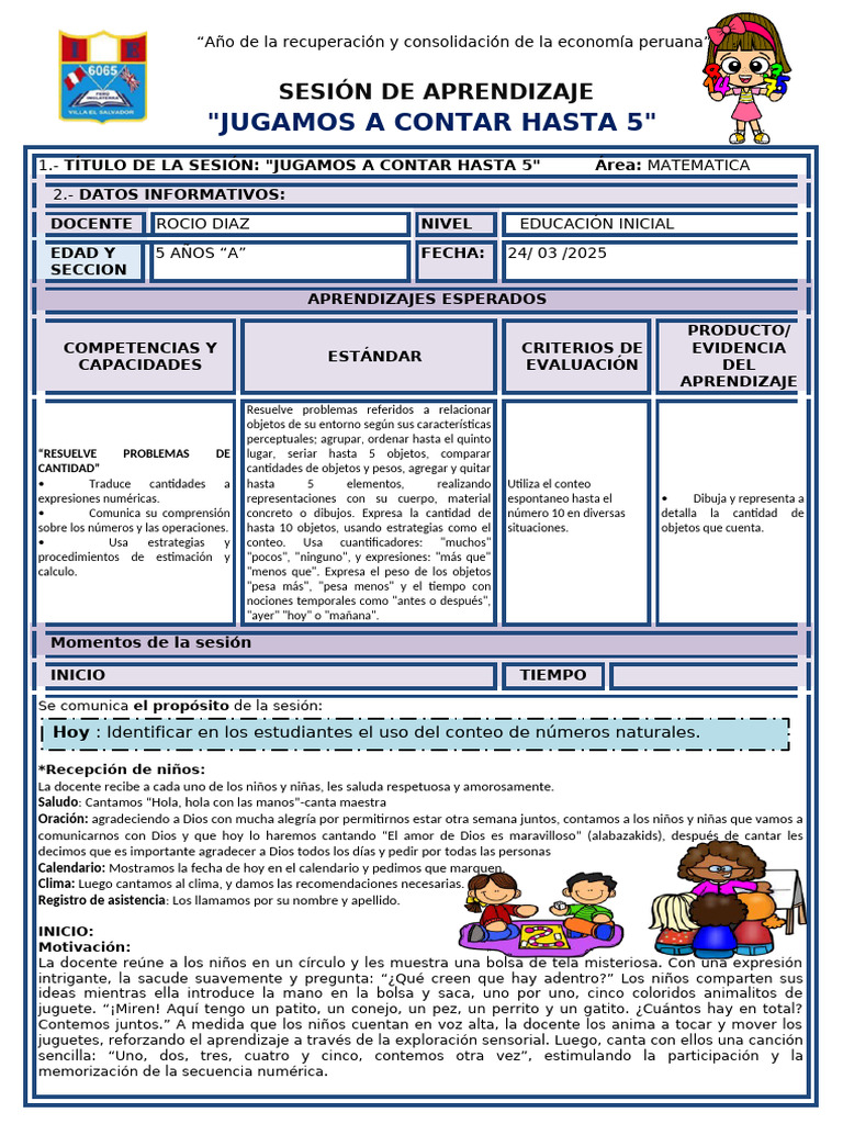 Sesiones Del 24 Al 28 de Marzo | PDF | Aprendizaje | Educación de la ...