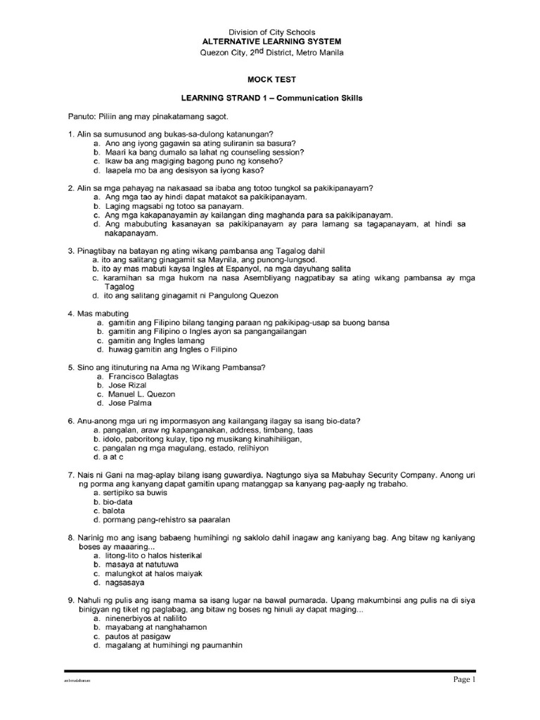 Als Mock Test2 With Answer | PDF