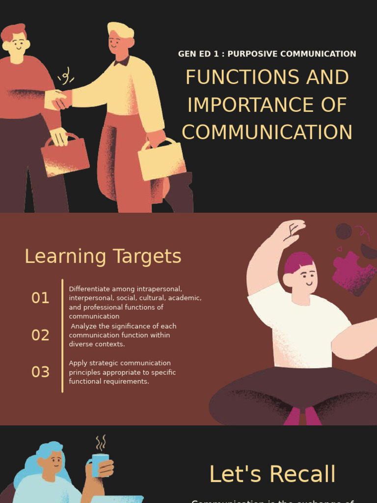 Functions of Communication Explained | PDF | Communication | Learning