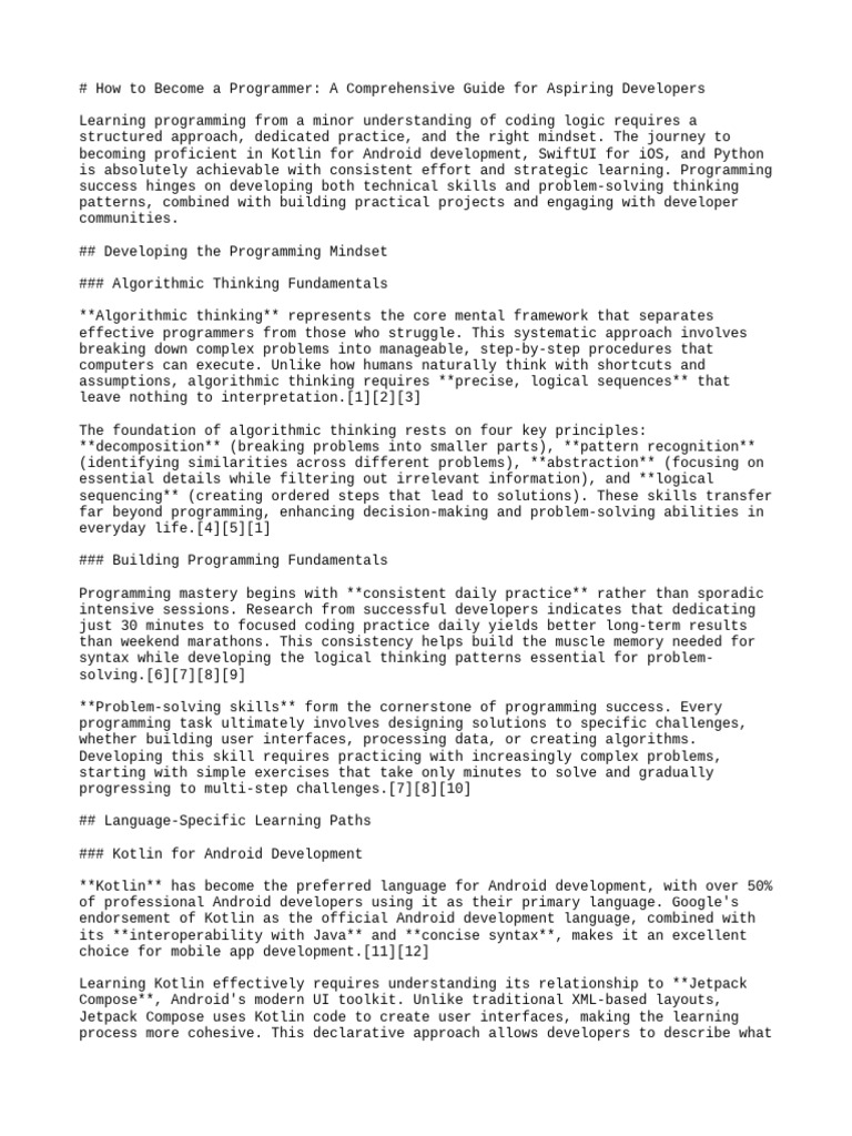 # How to Become a Programmer a Comp | PDF | Computer Programming | Learning