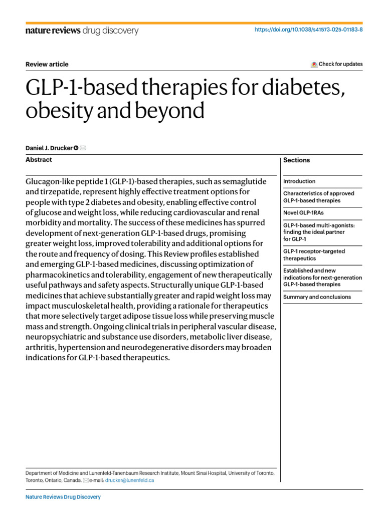 Advances in GLP-1 Therapies for Diabetes | PDF | Pharmacology | Drugs