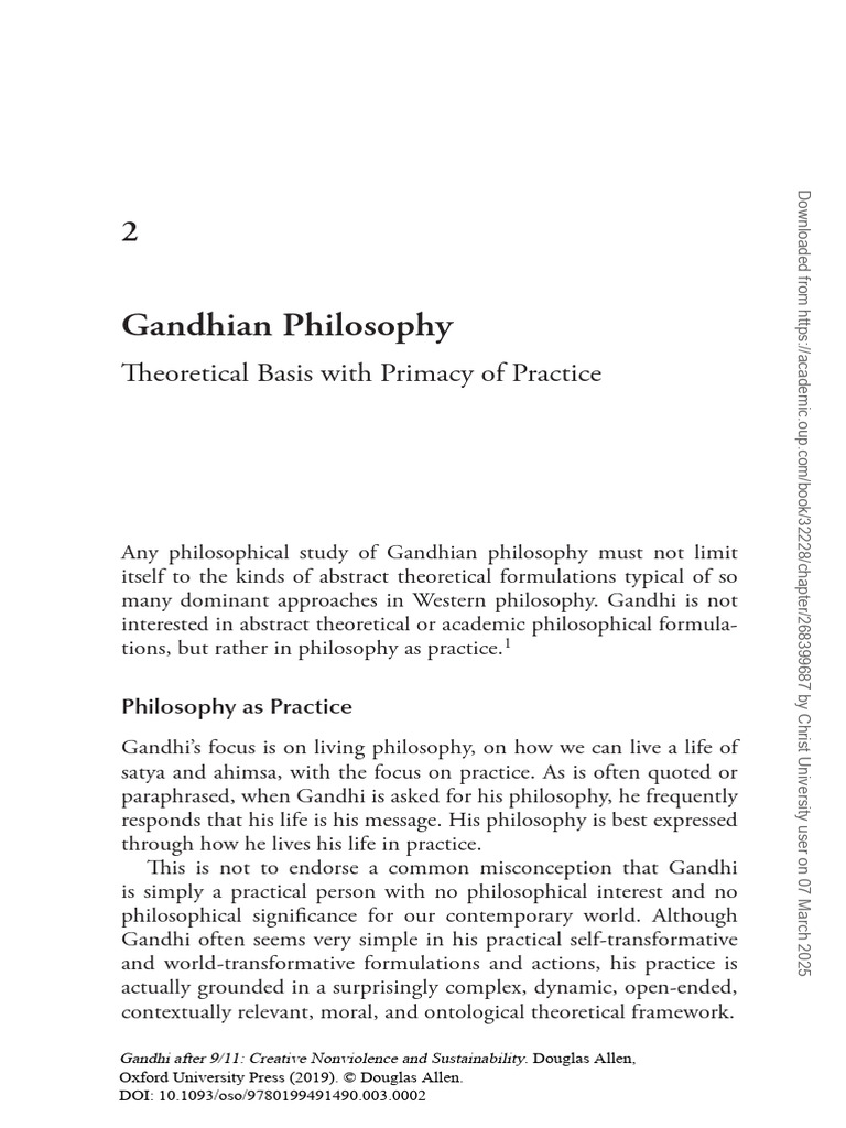 Gandhian Philosophy Oxford | PDF | Nonviolence | Mahatma Gandhi