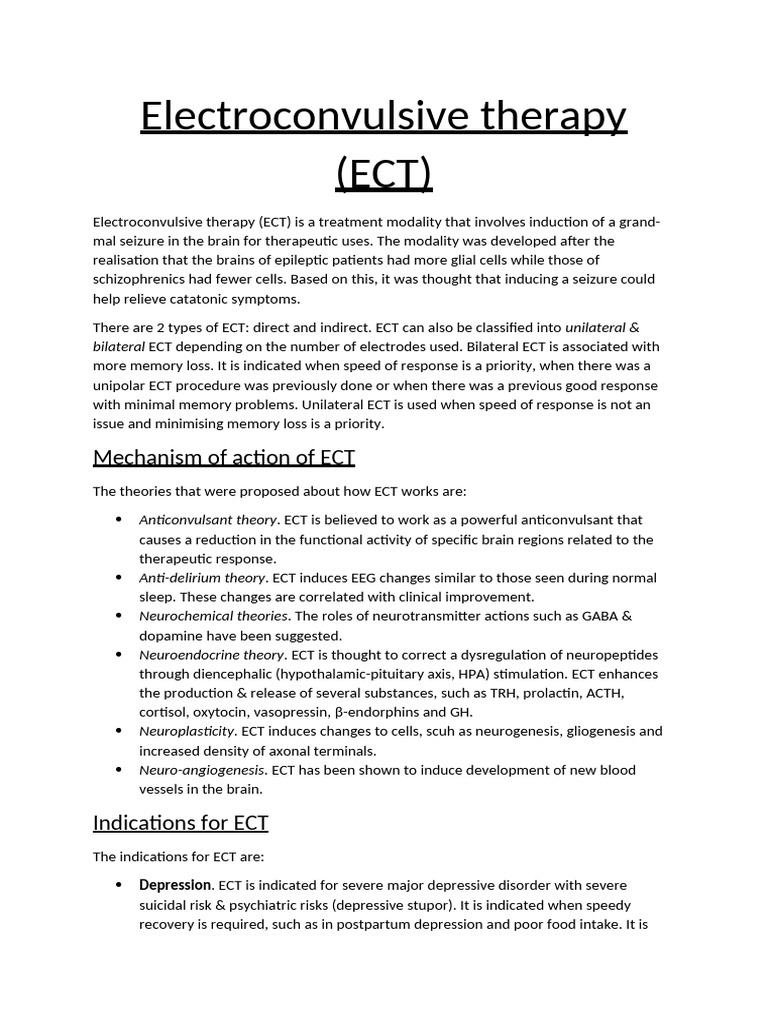 Understanding Electroconvulsive Therapy (ECT) | PDF | Electroconvulsive ...