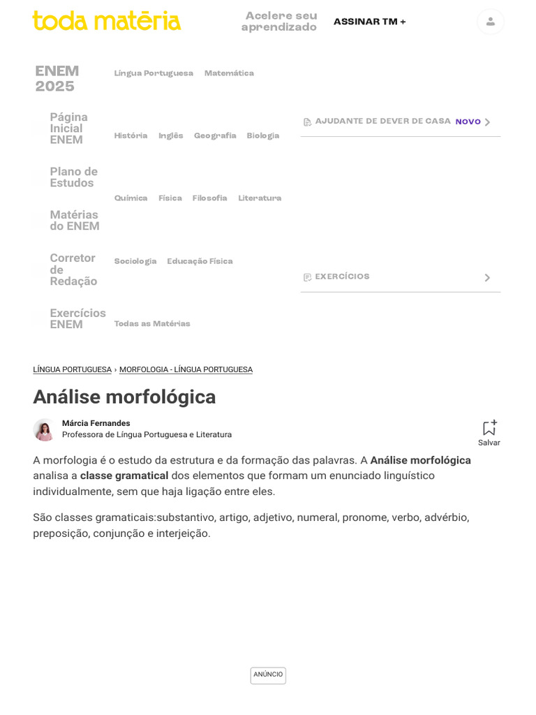Análise da Morfologia na Língua Portuguesa | PDF | Pronome | Linguística