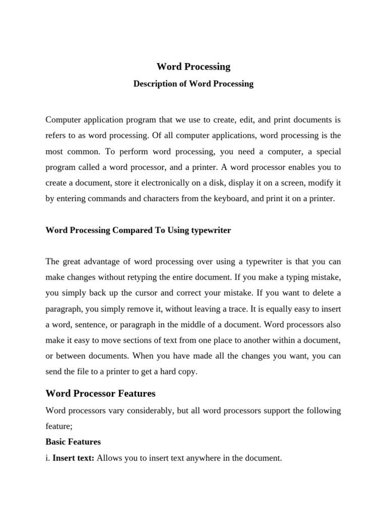 Understanding Word Processing Basics | PDF | Microsoft Word | Word ...