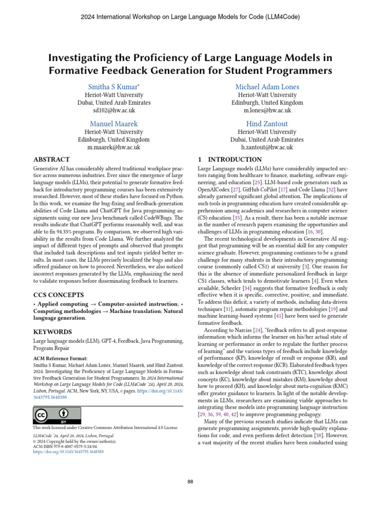 LLMs for Java Feedback in Programming | PDF | String (Computer Science ...