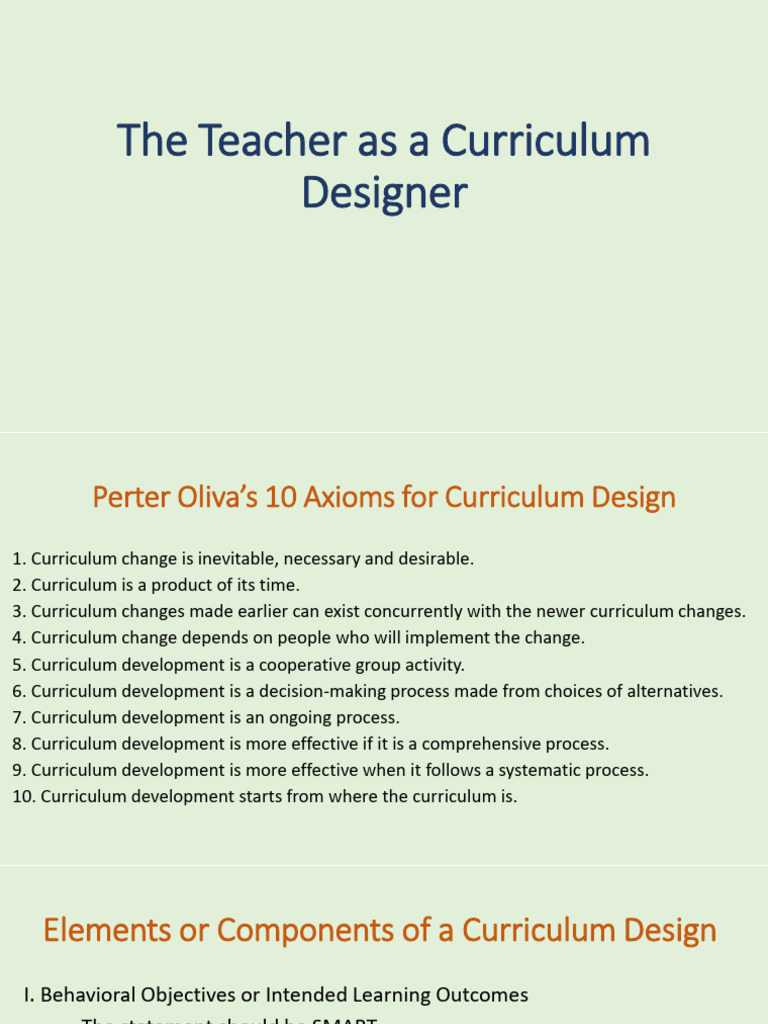 Curriculum Design Principles and Models | PDF | Curriculum | Learning