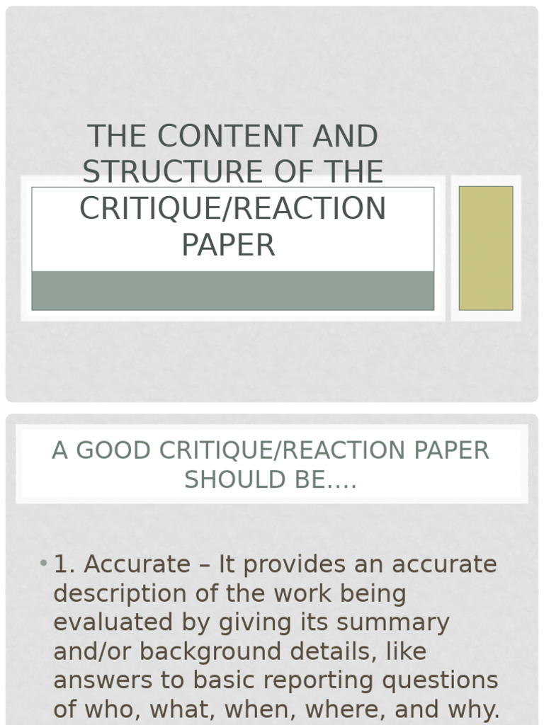How to Write a Critique Paper | PDF | Thought | Psychological Concepts