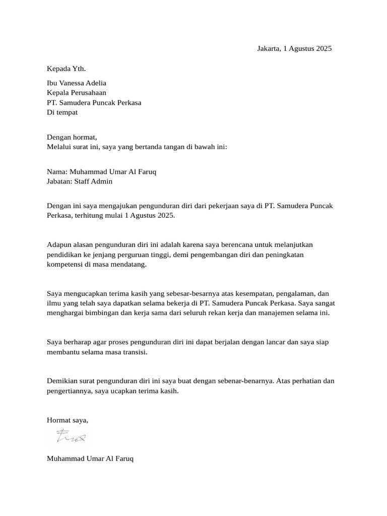 Surat Resign | PDF