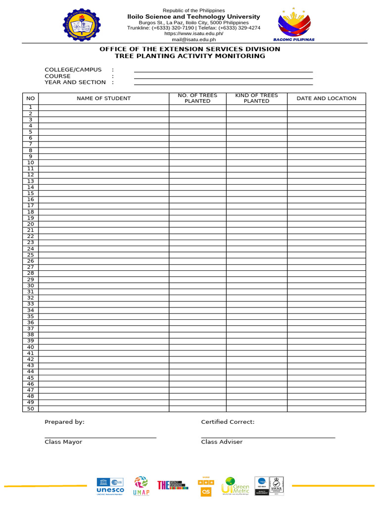 Tree Planting Activity Report Form | PDF