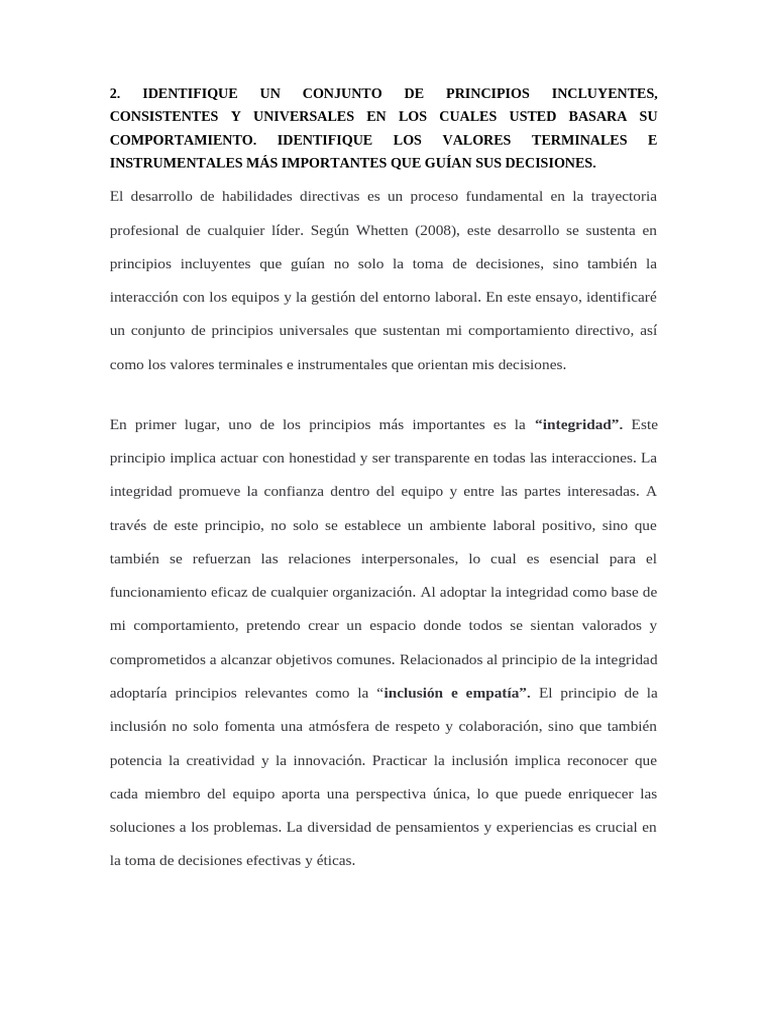 Habilidades Directivas y Principios6 Incluyentes en Las Que Basaria Mi ...