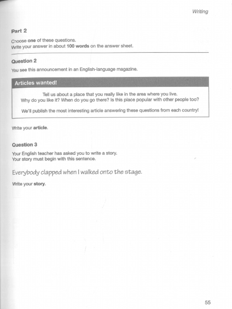 Test 3 - Writing Part 2 | PDF