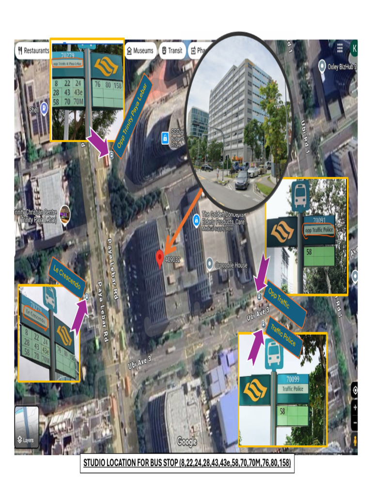 STUDIO LOCATION FOR BUS STOP (8,22,24,28,43,43e, 58,70,70M, 76,80,158 ...
